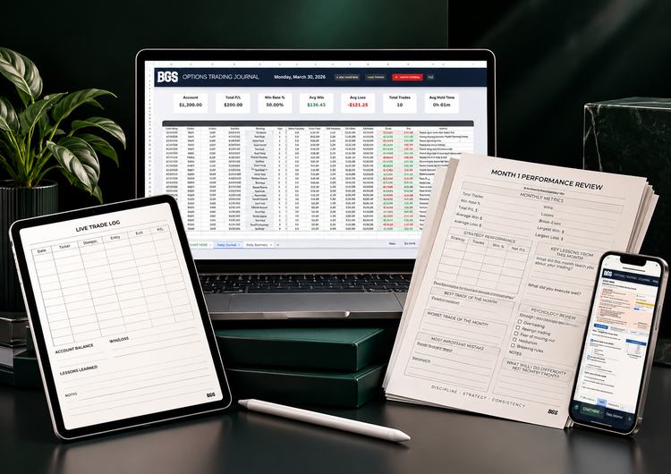 BGS Options Trading Journal digital bundle