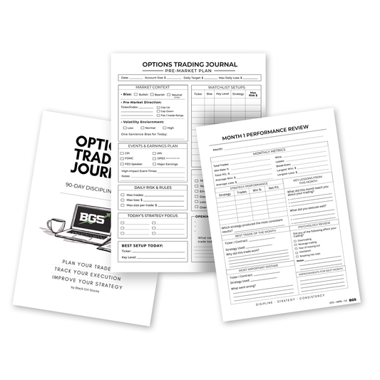 90-Day Options Trading Journal — Discipline System (PDF)