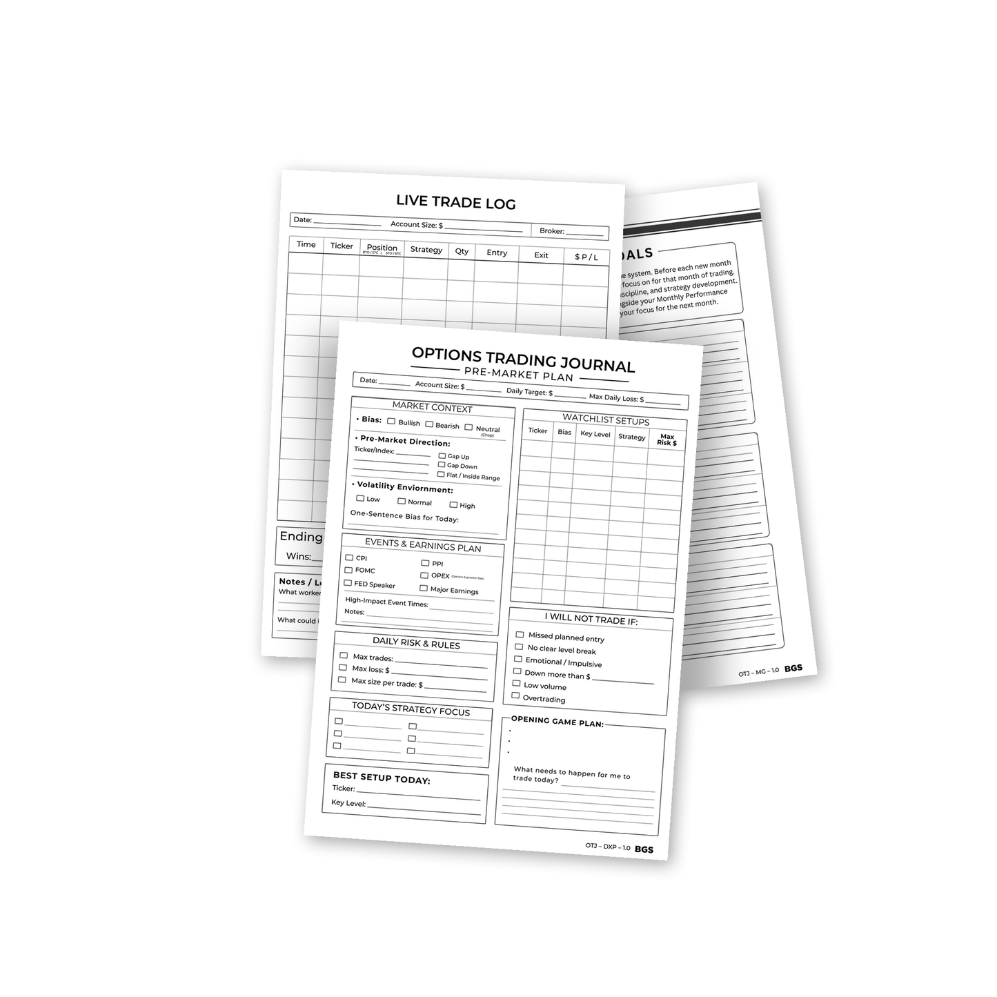 90-Day Options Trading Journal — Discipline System (PDF)